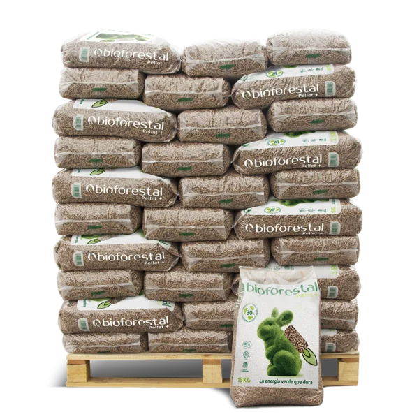 Biomasa Forestal- Palet de 70 sacos de 15 kg